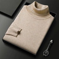 Men's Roll Neck Luxe Ribbed Turtleneck Jumper Hero