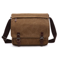 Men's Rugged Shoulder Bag | Canvas with Dual Buckle Front Detail
