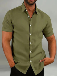 Men's Short Sleeve Casual Shirt with Breezy Fit Angle