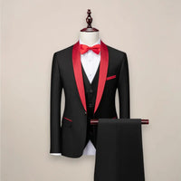 Men's Slim Fit 3-Piece Tuxedo Suit | Shawl Collar Formal Set Back