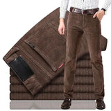 Men's Slim Fit Corduroy Trousers | Straight Leg Smart Cut