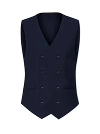Men's Slim Fit Three-Piece Suit | Double-Breasted Waistcoat Set View 14