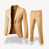 Men's Slim Formal Suit | Two-Piece with Pocket Square Back