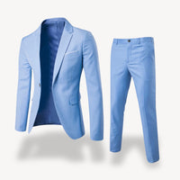 Men's Slim Formal Suit | Two-Piece with Pocket Square Close Up