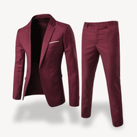 Men's Slim Formal Suit | Two-Piece with Pocket Square Front