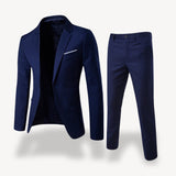 Men's Slim Formal Suit | Two-Piece with Pocket Square
