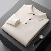 Men's Soft Long Sleeve Polo Shirt with Knit Collar Hero