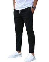 Men's Stretch Cotton Trousers with Drawstring Waist