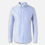 Men's Striped Long Sleeve Shirt with Vertical Print