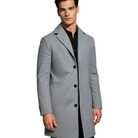 Men's Tailored Long Winter Overcoat | Single Breasted Longline Fit Back