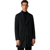 Men's Tailored Long Winter Overcoat | Single Breasted Longline Fit Full
