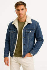 Men's Thick Lined Winter Jacket | Loose Fit with Sherpa Collar
