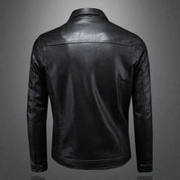 Men's Trucker Leather Jacket | Slim Fit Night Edge Detail