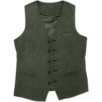 Men's Tweed Wedding 3-Piece Suit | Waistcoat Tailored Formal Set View 15