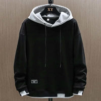 Men's Two Tone Hoodie | Relaxed Fit Contrast Hood Side