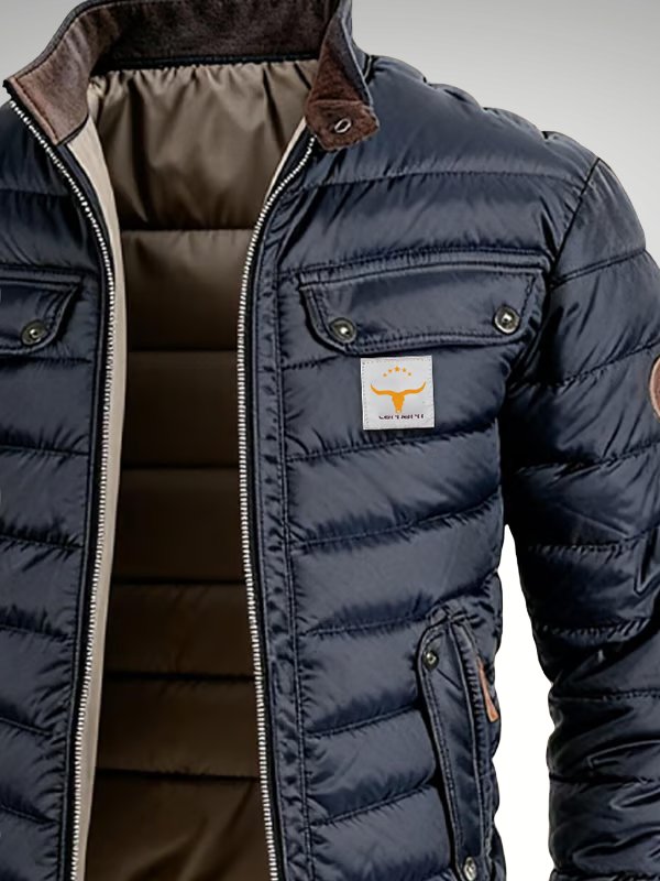 Men's Urban Utility Jacket | Quilted Warmth Chest Pocket Side