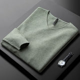 Men's V-Neck Cashmere Sweater | Fine Knit Relaxed Fit