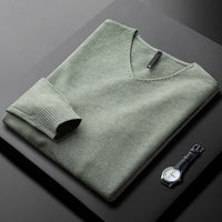Men's V-Neck Cashmere Jumper | Fine Knit Relaxed Fit Hero