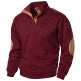 Men's V-Neck Sweatshirt | Casual Outdoor Elbow Patch Fit