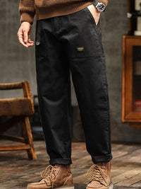 Men's Vintage Casual Trousers | Utility Fit with Rolled Cuff Detail