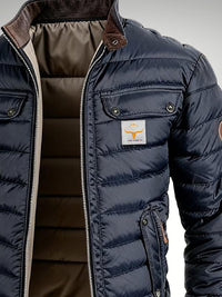 Men's Vintage Quilted Jacket | Relaxed Fit Dual Chest Pockets Side