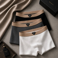 Men's Waffle Knit Cotton Boxer Briefs with No-Roll Waistband Hero
