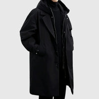 Men's Waterproof Raincoat | All Weather Layered Hood Fit Front