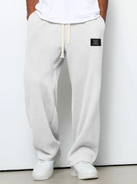 Men's Wide Leg Oxford Trousers | Comfortable Fit City Wear Detail