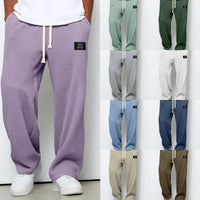 Men's Wide Leg Oxford Trousers | Comfortable Fit City Wear View 12