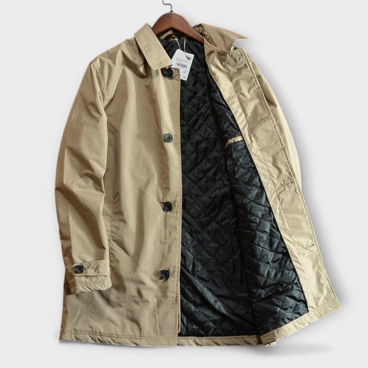 Men's Windproof Fly Front Coat | Relaxed Fit Weatherproof Lifestyle
