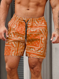 Men's Comfortable Bandana Print Swim Shorts - close-up