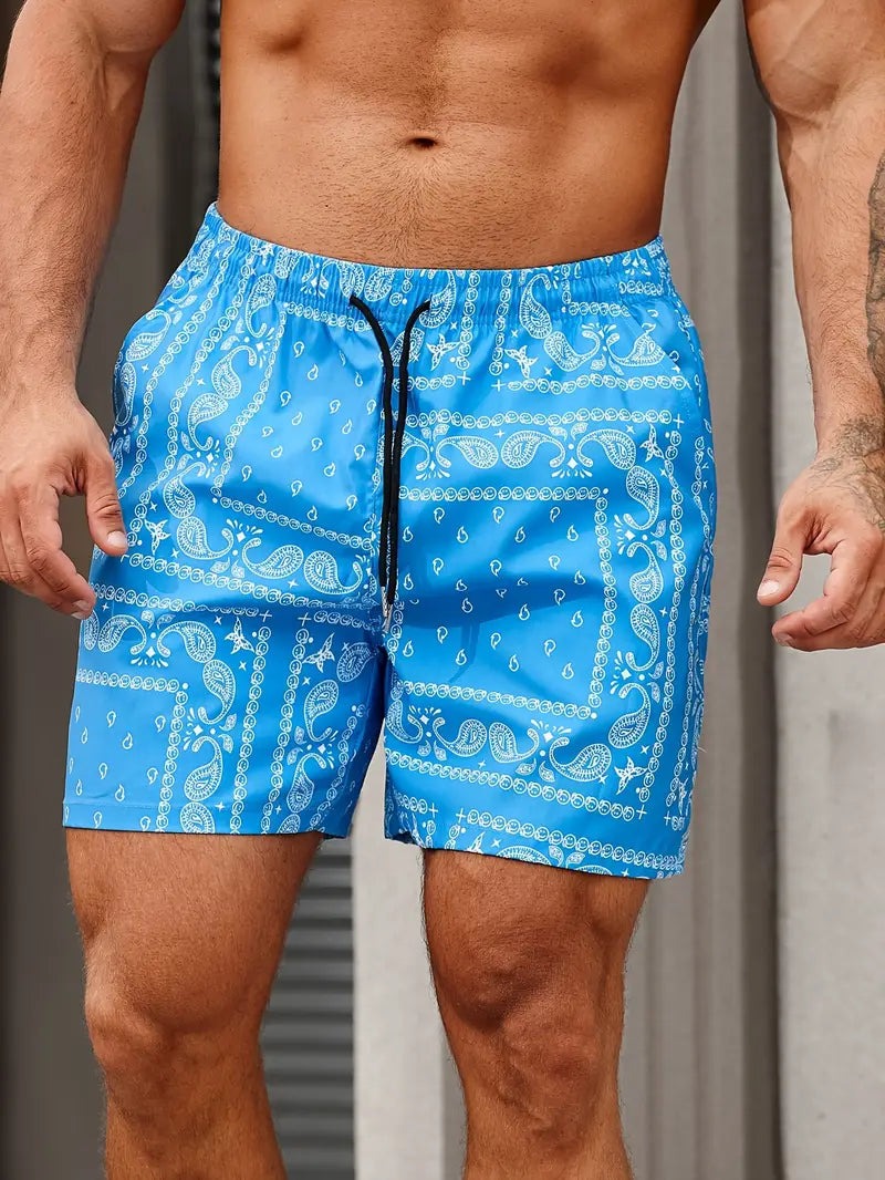 Men's Comfortable Bandana Print Swim Shorts - lifestyle