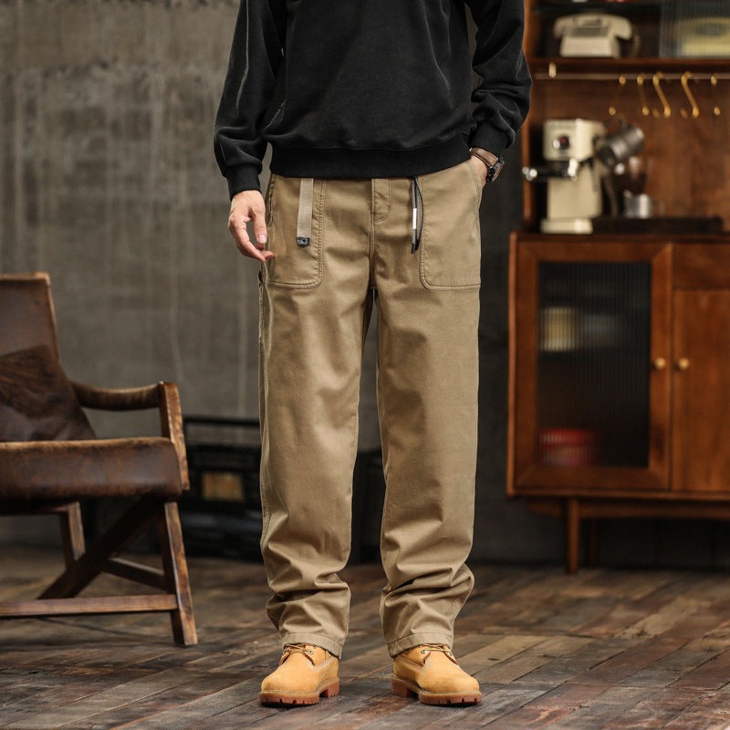 Men's Cotton Straight Fatigue Trousers | Utility Patch Pockets - hero