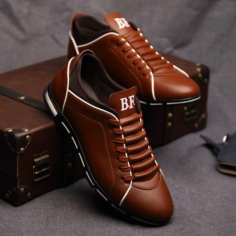 Men's Low Top Leather Sneakers | Lace Up - hero