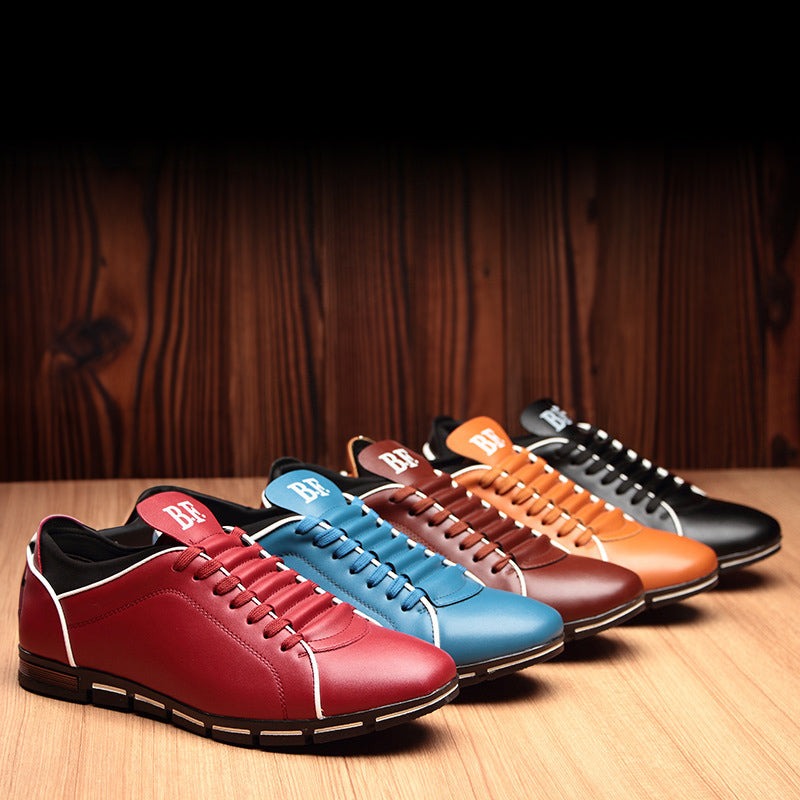 Men's Low Top Leather Sneakers | Lace Up - lifestyle
