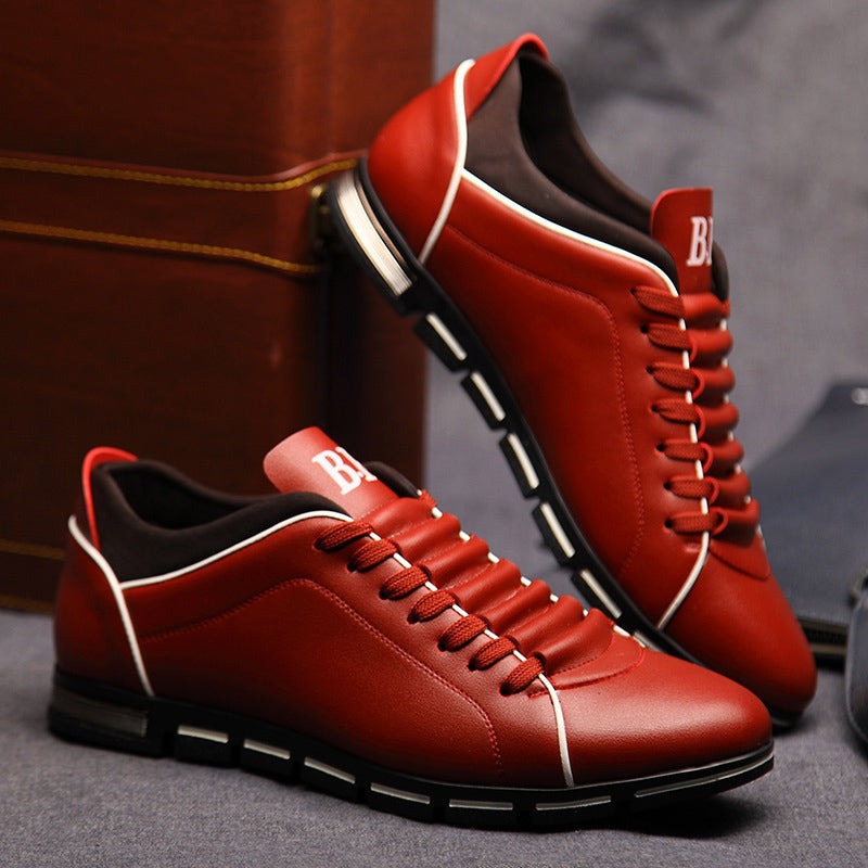 Men's Low Top Leather Sneakers | Lace Up - side