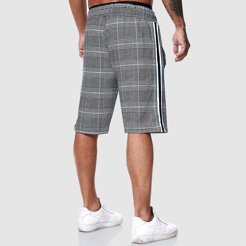 Men's Plaid Drawstring Shorts - detail