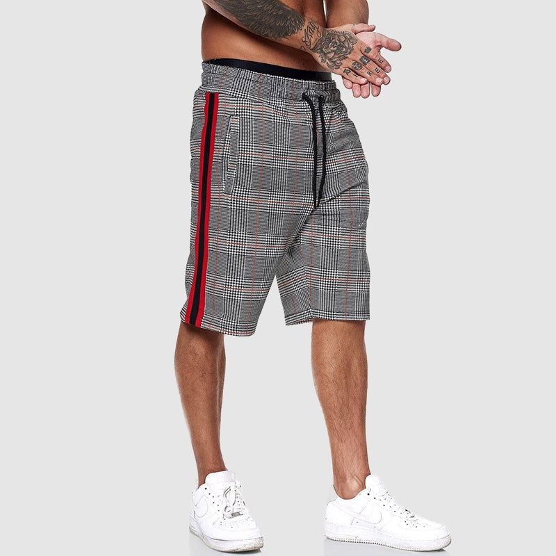Men's Plaid Drawstring Shorts - lifestyle