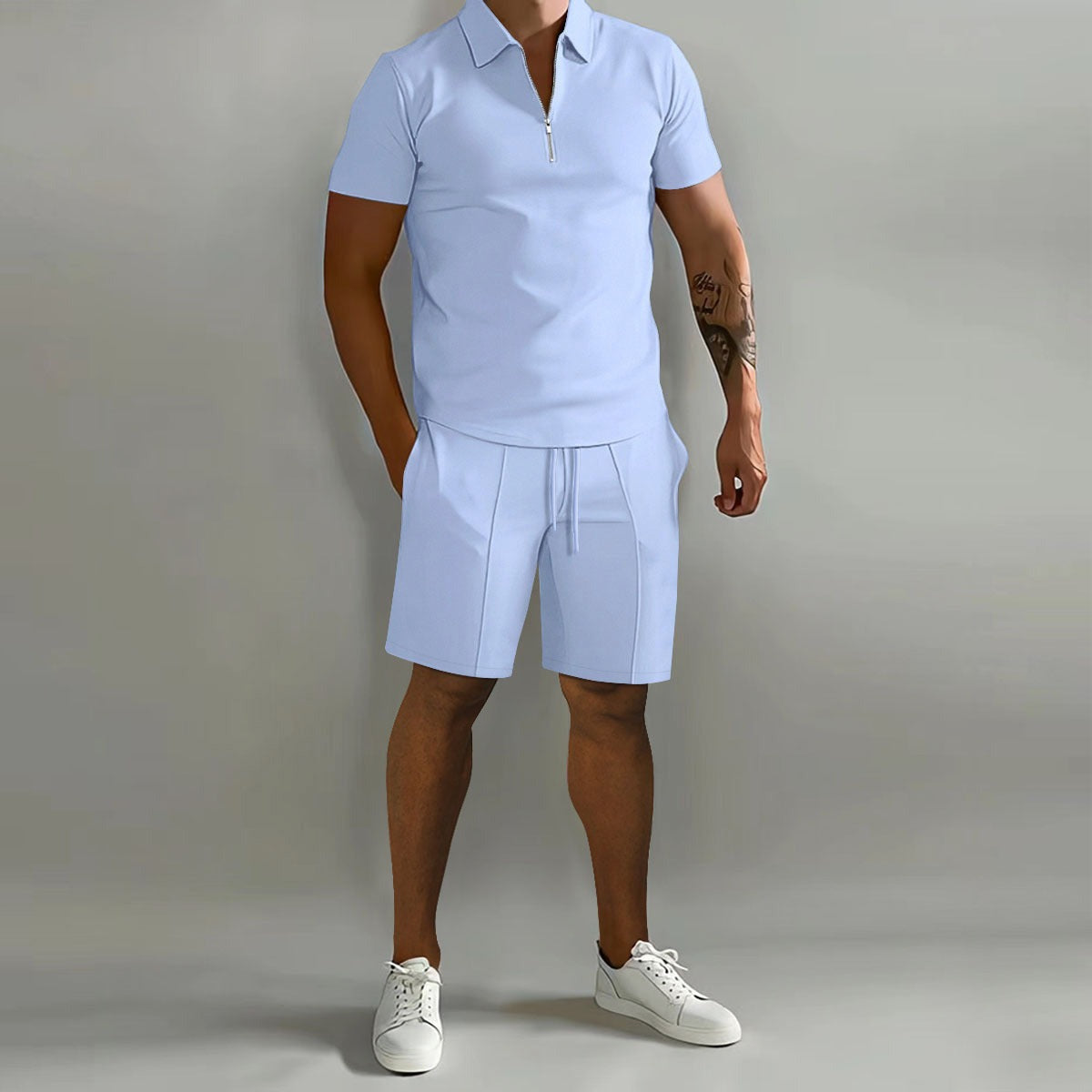 Men's Short Sleeve Summer Two-Piece Set - back