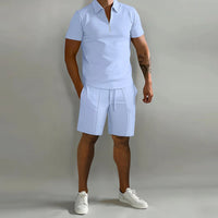 Men's Short Sleeve Summer Two-Piece Set - back