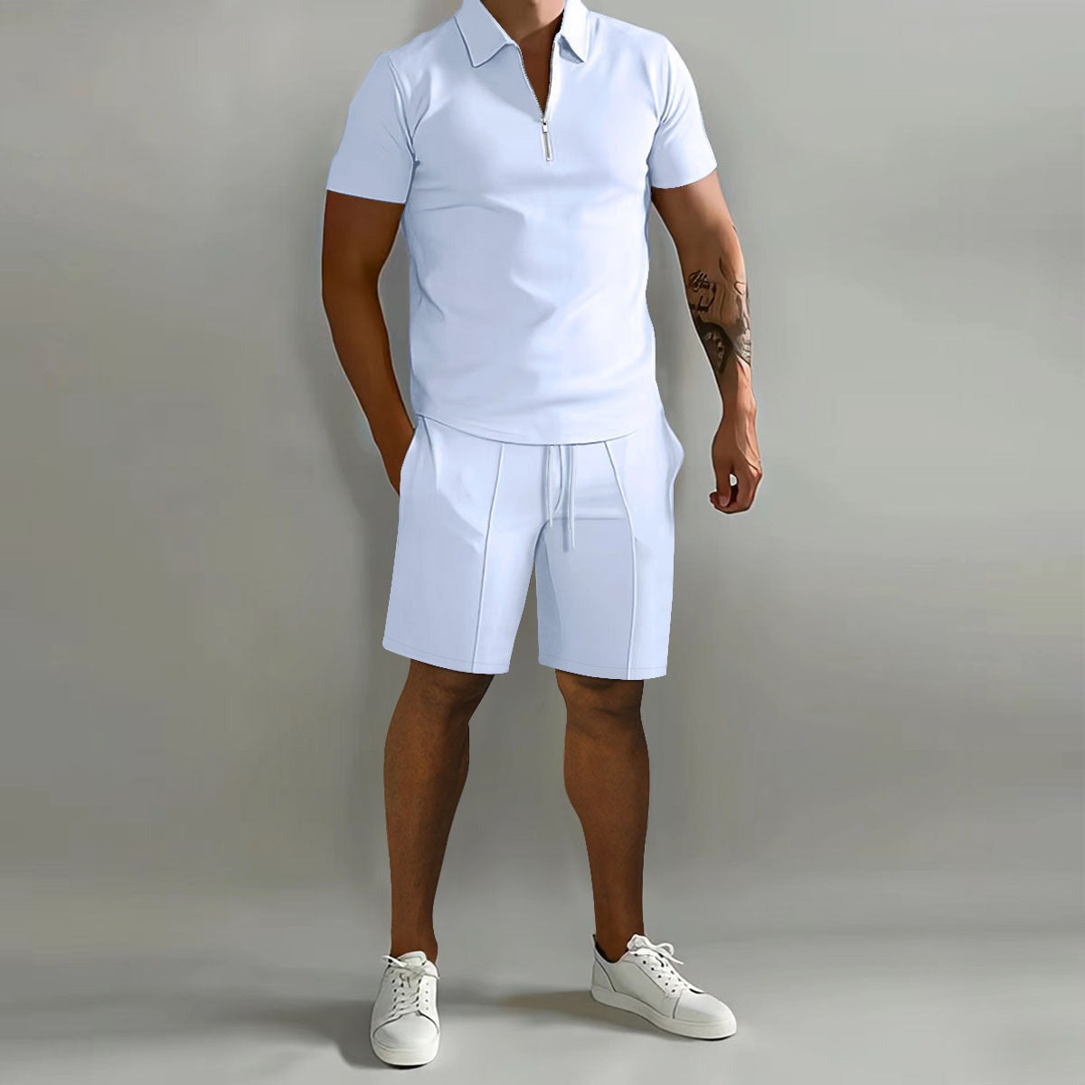 Men's Short Sleeve Summer Two-Piece Set - hero