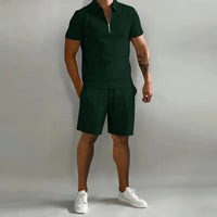 Men's Short Sleeve Summer Two-Piece Set - side