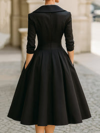 Midi Dress | Women's Elegant Wrap V-Neck - lifestyle