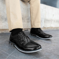 Oxford Leather Lace-Up Low-Top Shoes - lifestyle