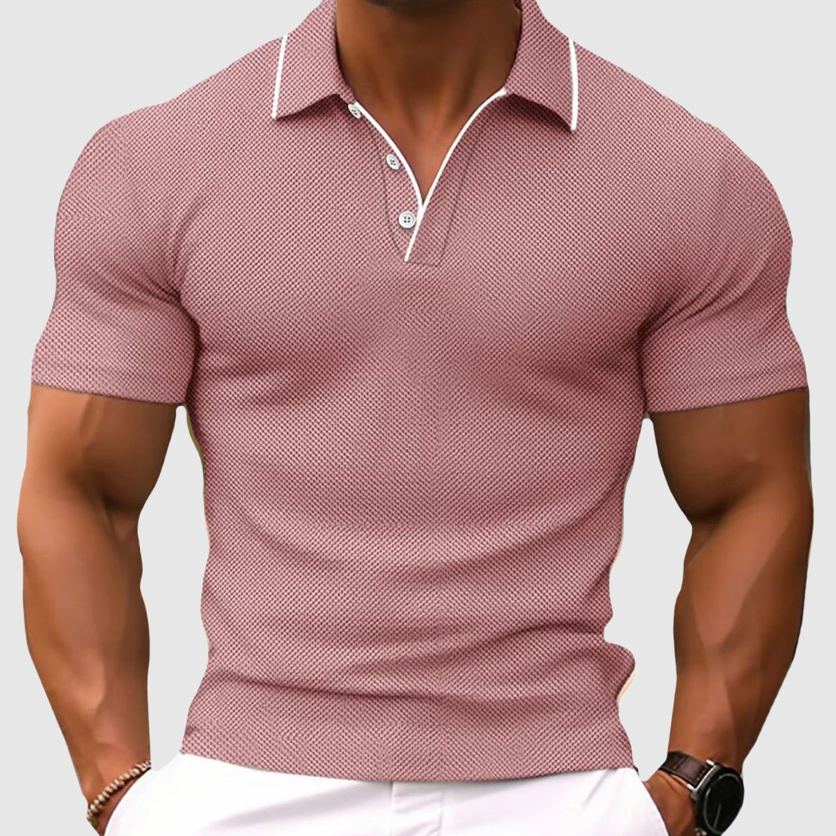 Polo Shirt | Men's Ribbed Short Sleeve - back