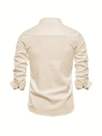 Stylish Shirt Men's Long Sleeve Stand Collar - lifestyle