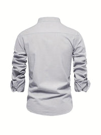 Stylish Shirt Men's Long Sleeve Stand Collar - look
