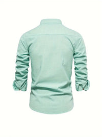 Stylish Shirt Men's Long Sleeve Stand Collar - side