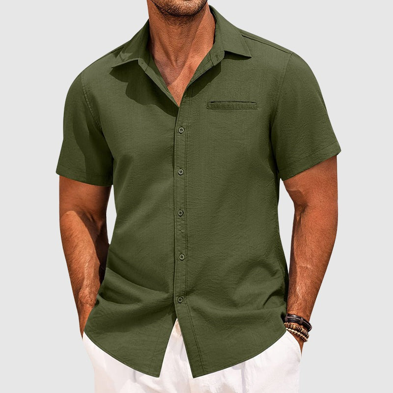 Summer Shirt | Men's Short Sleeve Button Up - hero