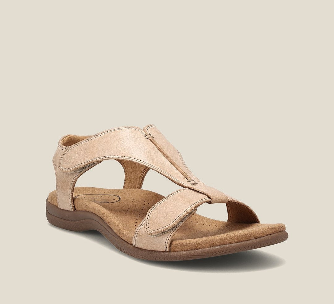 Women's Adjustable T-Strap Leather Sandals - back
